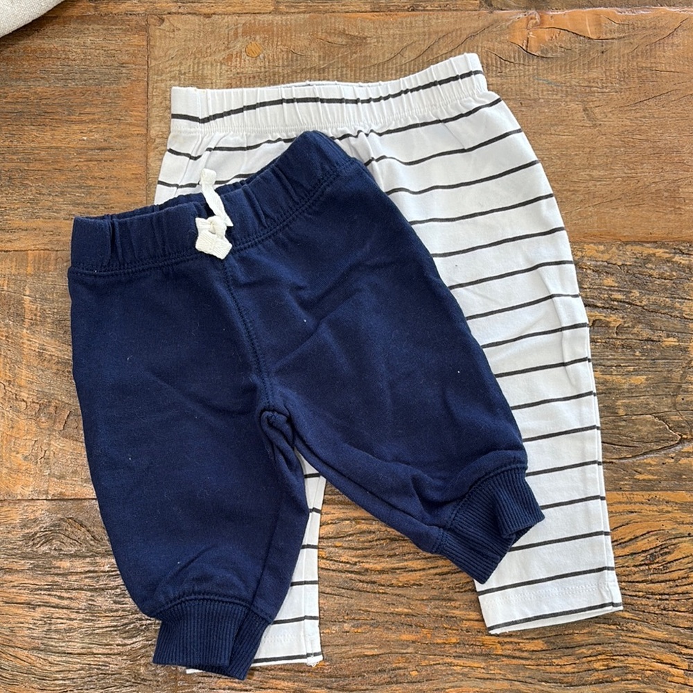Navy and Striped Baby Bottoms
